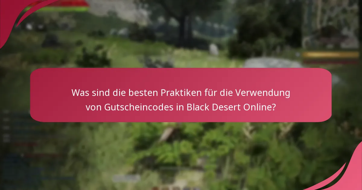 Was sind die besten Praktiken für die Verwendung von Gutscheincodes in Black Desert Online?